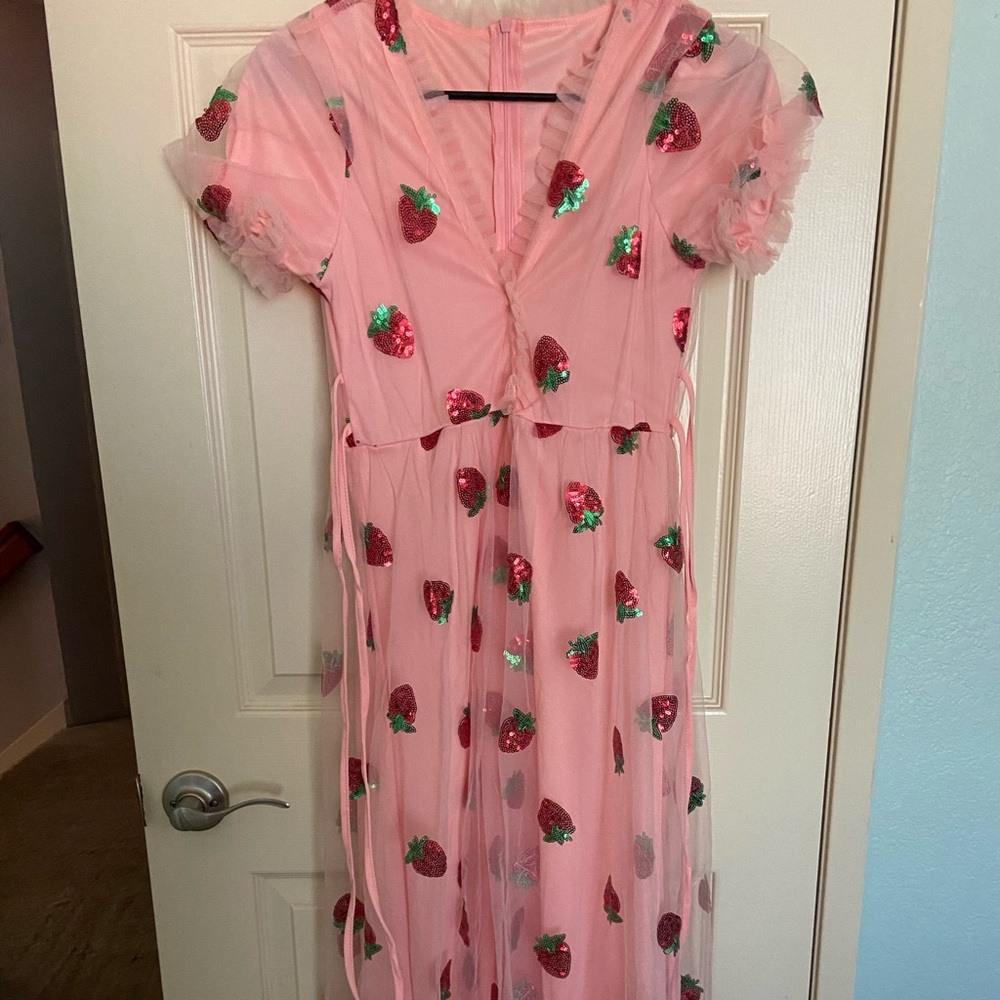 Long strawberry dress